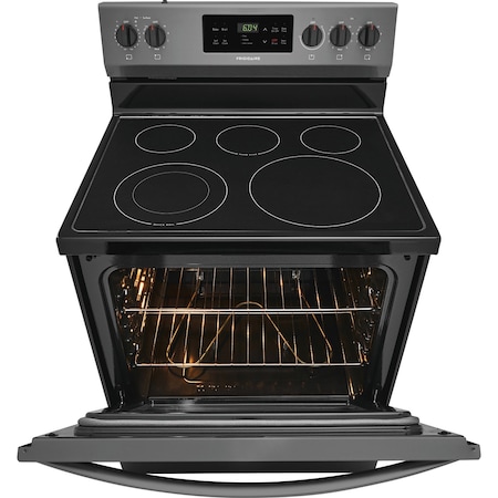 Frigidaire Frigidaire 30-in. Black Stainless Steel Electric Smooth Top Freestanding Range FFEF3054TD